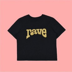 에이이에이이 RAVE 크롭 티셔츠 상의 블랙