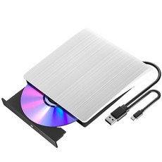 외장 DVD 드라이브 CD ROM +/-RW 휴대용 CD 버너 USB 3.0 Type-C CD/DVD 플레이어 라이터 리더 노트북 데스크탑 PC 맥 윈도우 리눅스와 호환되는, 외장 DVD 드라이브, CD ROM +/-RW 휴대용, 1개