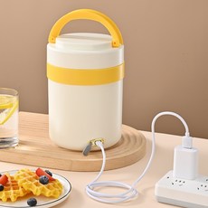 휴대용 발열 도시락통 USB충전 보온도시락, 화이트, 1개