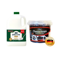  서울우유 대용량 더진한 플레인 요거트 순수 무가당 2.45L+하이델 다크 초코룹스 450g세트 우유청년 그릭요거트 요플레 토핑 초코링 비요뜨무제한 450g 1개  상품 이미지