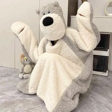 동물잠옷 파마자 사계절용 극세사 후드형 곰 닭 개구리 홈웨어 캠핑 겨울