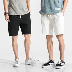 MIMISS 슬림 린넨 허리밴딩 반바지