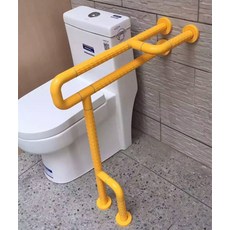 변기 안전 손잡이 세면대 보조 병원 욕실 화장실 미끄럼 방지 스틱 장애인 좌변기, 변기 팔걸이 L타입 옐로개