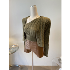 크롭가디건셋업