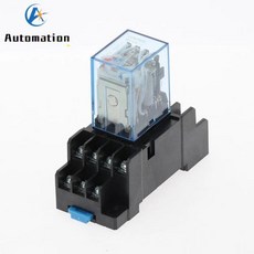 전자 마이크로 미니 릴레이 PYF14A 소켓 베이스가 있는 5A 코일 1 세트 MY4NJ 14 핀 4DPDT DC12V AC110V 22, 02 AC 220V, 1개
