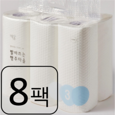 백올 빨아쓰는 행주타올 도톰한 스카이블루 50매 6롤, 8개