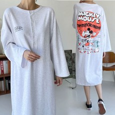 원단 좋은 코튼 단추 수유 원피스 긴팔 수유복 홈웨어 잠옷