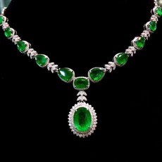 에메랄드원석실버목걸이