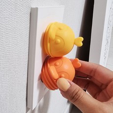 유아 안전 콘센트덮개 귀여운 동물 감전방지 실리콘 멀티탭 가리개 전기커버, 물개-블루, 1개