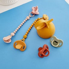 스와비넥스 컬러 에센스 올실리콘 쪽쪽이 3종세트 (쪽쪽이+클립+케이스), 누디핑크:2단계 아나토미컬형