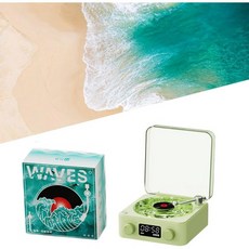 The Waves 비닐 플레이어 새로운 블루투스 레코드 웨이브 빈티지 스피커 친구들용 최고의 선물 블루