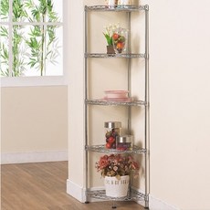 국산 메탈랙 5단 철제 무볼트 DIY 다용도 팬트리 거실 틈새 코너 수납 선반, 1개