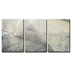 wall26 - 3 Piece Canvas Wall Art - Abstract Multi Exposure Bac (24" x 16" x 3 Panels Artwork - 02), 본상품