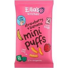 Ella's Kitchen 엘라스키친 스트로베리 앤 바나나 미니 퍼프 32g 4개, 1개
