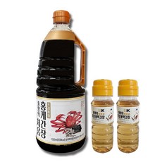 홍영의 프리미엄 처음 홍게간장1.5L 붉은대게 백간장 100ml 2개 휴대용 캠핑용 홍게 맑은 저염 간장