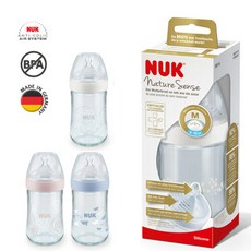 누크 네이처센스 PP젖병 260ml (S1-M 젖꼭지 부착)