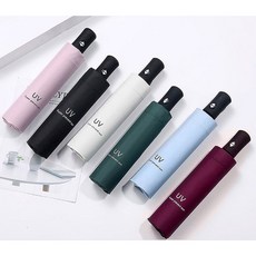 튼튼 3단자동우산 접이식우산 3단우산 암막우산 자동우산 UV양산 가벼운양우산, 1개, 버건디