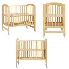 카토지 katoji 일본 정품 아기 침대 하이타입 카토지 아기 침대 하이포지션 목제, 내추럴