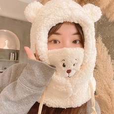 곰돌이 마스크모자 겨울마스크 목도리 겨울털모자 귀달이모자 3종