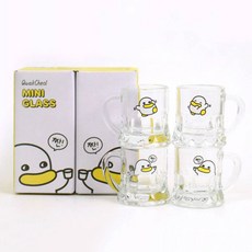 곽철이 소주잔 4개입 손잡이 샷잔 사케 도쿠리 유리컵, 4개