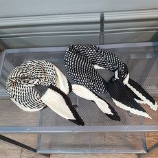 무배 토템 패턴 주름 플리츠 머플러 스카프 2컬러