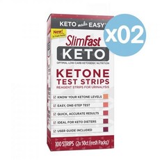 SlimFast 슬림패스트 키토 케톤 테스트 스트립 100개 2팩 Keto Ketone Test Strips, 1개