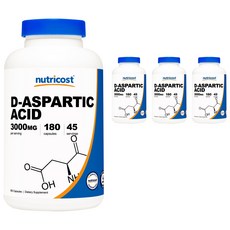 뉴트리코스트 D-아스파르트 애시드 3000mg 캡슐, 180정, 4개 180정, 4개