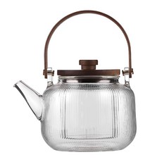 직화 유리 주전자 900ml 티팟 내열 티포트 세트 일본식 대나무, 유리찜 티포트, 1개