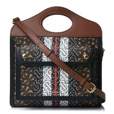 [버버리] 미니 모노그램 스트라이프 E- 캔버스 8019365 A LL MN POCKET BAG EC2 A7436