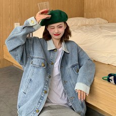 라오농 데님코트 여 하프 루즈핏 빅사이즈 자켓+d2503LL