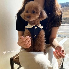 강아지 세라복 나시 귀여운 애견 실내복, 네이비