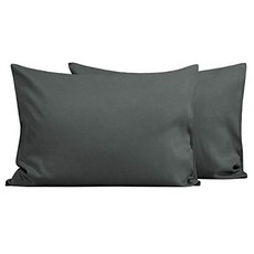 FLXXIE 2 Pack Microfiber Toddler Pillowcases Envelope Closure Ultra Soft and Premium Quality 13", Dark Grey, Toddler (13" x 18")