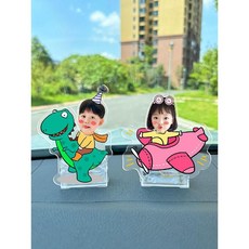 자동차 꾸미기 흔들인형 태양열 햇빛 머리 피규어 주문제작 커스텀 diy, 706 모델-공룡2, 1개