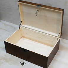  45×30×18cm 특대형 목재 나무상자 원목 정리함 수납 공간박스 소품 우드케이스, 1개 