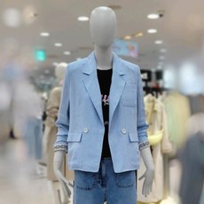 씨씨콜렉트 린넨 헤링본 더블재킷(C222MSF036/블루)(3032763) 백화점