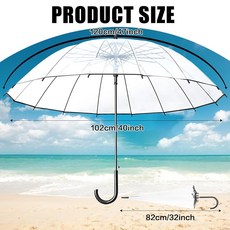 2 Pack 47 Inch Clear Bubble Umbrella Automatic Open Umbrellas for Rain Large Canopy Transparent Dome
