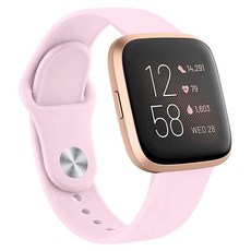 여성용 Fitbit Versa 2 / Fitbit Versa/Versa Lite / Versa SE 밴드와 호환되는 AK 실리콘 밴드 Fitbit Versa 2 스마트 워치용, Pink, 핑크