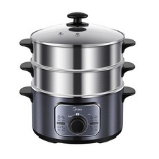 대형 전기 찜기 랍스타 랍스터 킹크랩 계란삶는기계 Midea 다기능 가정용 소형 3 층, 〖실버 그레이〗