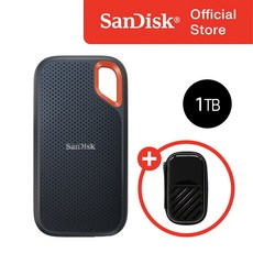샌디스크 외장SSD Extreme 익스트림 방수 방진 휴대용 포터블 SSD E61 1TB/2TB/4TB (케이스포함), 블랙, 1TB