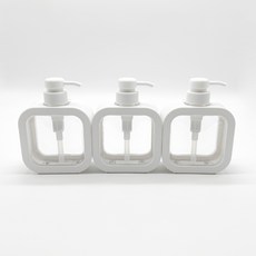 디스펜서 공중부양 후크 세트 - 샴푸 투명 용기 공병통, 일반형, 3개, 300ml