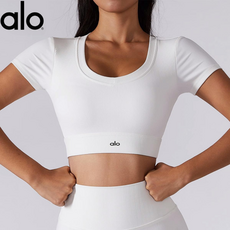 알로 alo 요가복 반팔 크롭 탑 상의 필라테스 헬스