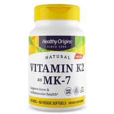 Healthy Origins 비타민 K2 MK-7 100mcg 베지 소프트젤, 60정, 1개