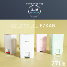인테리어휴지통 이지캔 휴지통, 본체27L(퓨어레드)+리필봉투4롤