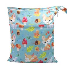 Sigzagor 아기 기저귀 용 지퍼가 달린 습식 드라이 백 36cm x 29cm 방수 재사용 가능, [22] W156