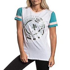 American Fighter Woman's (White/Crystal Blue/Peach) Howard Studio SS Crew (Small) 아메리칸 파이터 우먼 (화이트 /, null세트