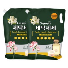 컨센서스 세탁세제 리필 베이비파우더, 2.1L, 2개