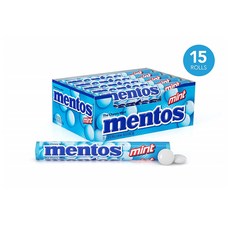 MENTOS Mentos Chewy Mint Candy Roll 1.32 oz 멘토스 민트 37.5g 15개입 2팩
