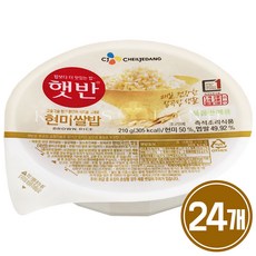 햇반 현미쌀밥, 24개, 210g