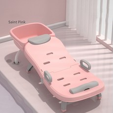3단접이식 샴푸의자 베드 어린이 성인 환자 어르신 목욕 머리감기 머리감는의자, 4.핑크-샴푸대포함, 1개