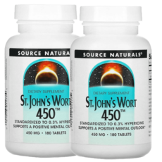 1+1 Source Naturals 세인트존스워트 450mg 180정 2통, 2개